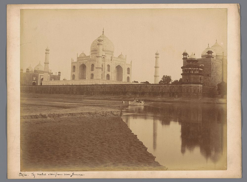 View of the Taj Mahal from the Yamuna river, Agra, Uttar Pradesh, India (1865 - 1890) by anonymous