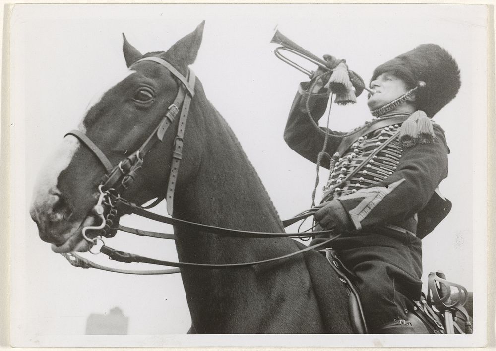 Trompettisten van "de Bijzondere Vrijwillige Landstorm" te paard (1935) by anonymous