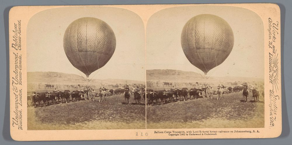 Het transport van een luchtballon tijdens de opmars naar Johannesburg van Lord Roberts (Frederick Sleigh Roberts) (1901) by…