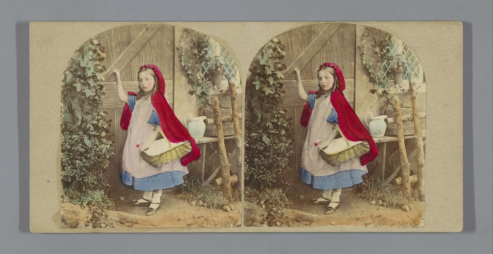 Roodkapje klopt op grootmoeders deur (1852 - 1863) by anonymous