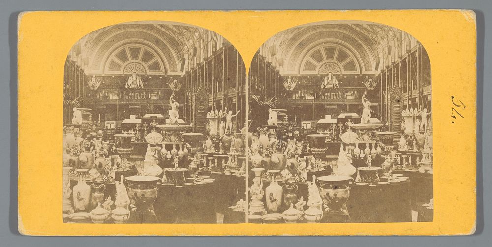 Interieur van het Palace of Art and Industry tijdens de wereldtentoonstelling van 1862 (1862) by William England and The…
