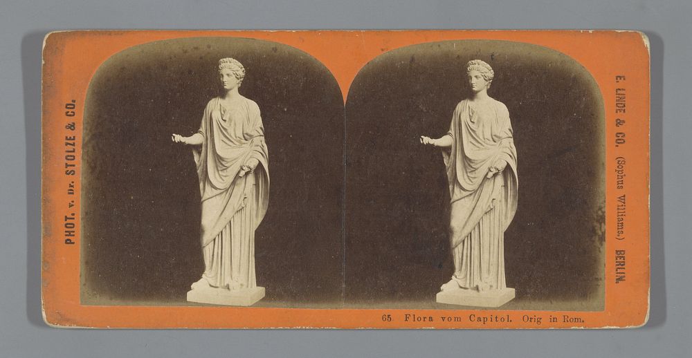 Sculptuur van Flora van het Capitool (c. 1855 - c. 1890) by Karl Heinrich Franz Stolze and Sophus Williams and E Linde and Co