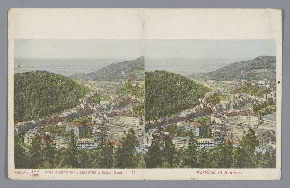 Gezicht op Karlsbad of Karlovy Vary (1889 - 1905) by anonymous, Knackstedt and Näther and Knackstedt and Näther