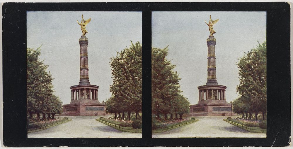 Overwinningszuil (Siegessäule) in de Grosser Tiergarten in Berlijn (1911 - 1919) by anonymous, Farbenphotographischen…