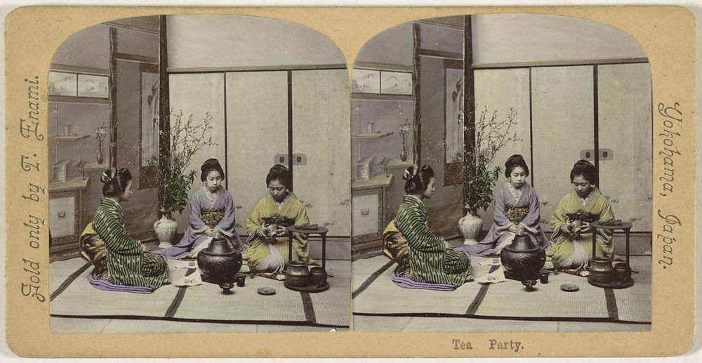 Theeceremonie met drie vrouwen (1900 - 1907) by T Enami and T Enami