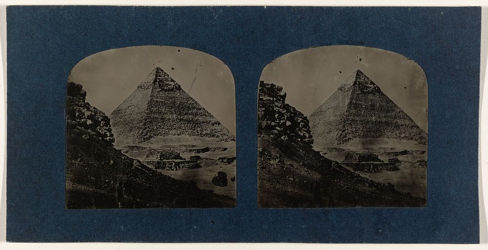 Pyramide van Gizeh, ontdekt door Giovanni Battista Belzoni (1854) by Francis Frith