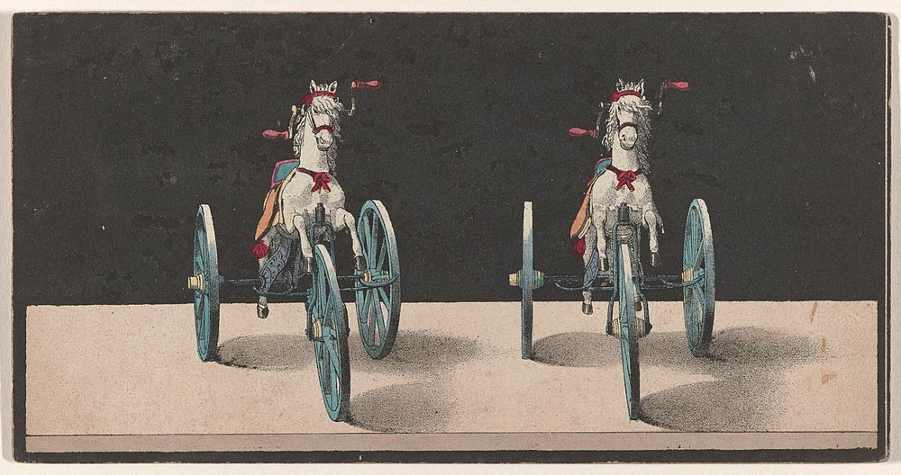 Speelgoeddriewieler in de vorm van een paard (1850 - 1900) by anonymous