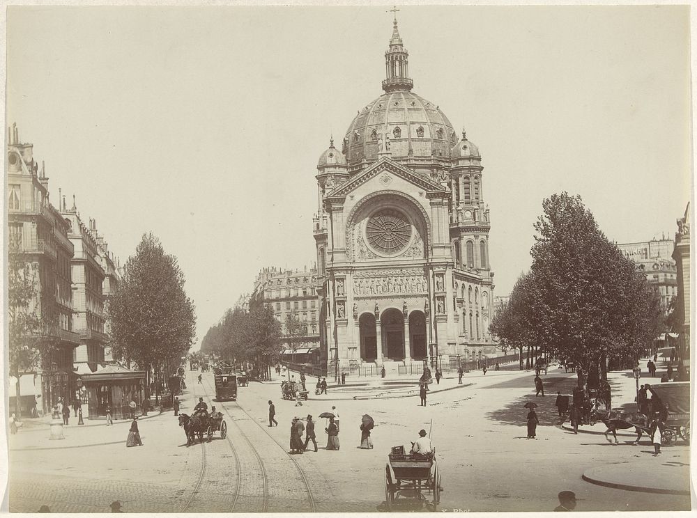 Boulevard Malesherbes en de Saint-Augustin, Parijs (1887 - 1900) by X phot