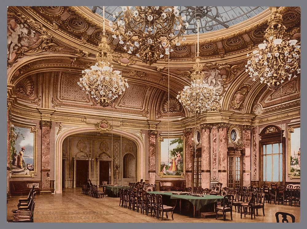 Interieur van het Monte Carlo Casino te Monaco (1889 - c. 1920) by anonymous, Photochrom Zürich and Photochrom Zürich