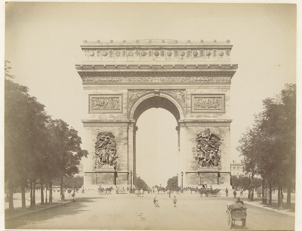 Arc de Triomphe in Parijs (1880 - 1900) by anonymous and Jules Hautecoeur
