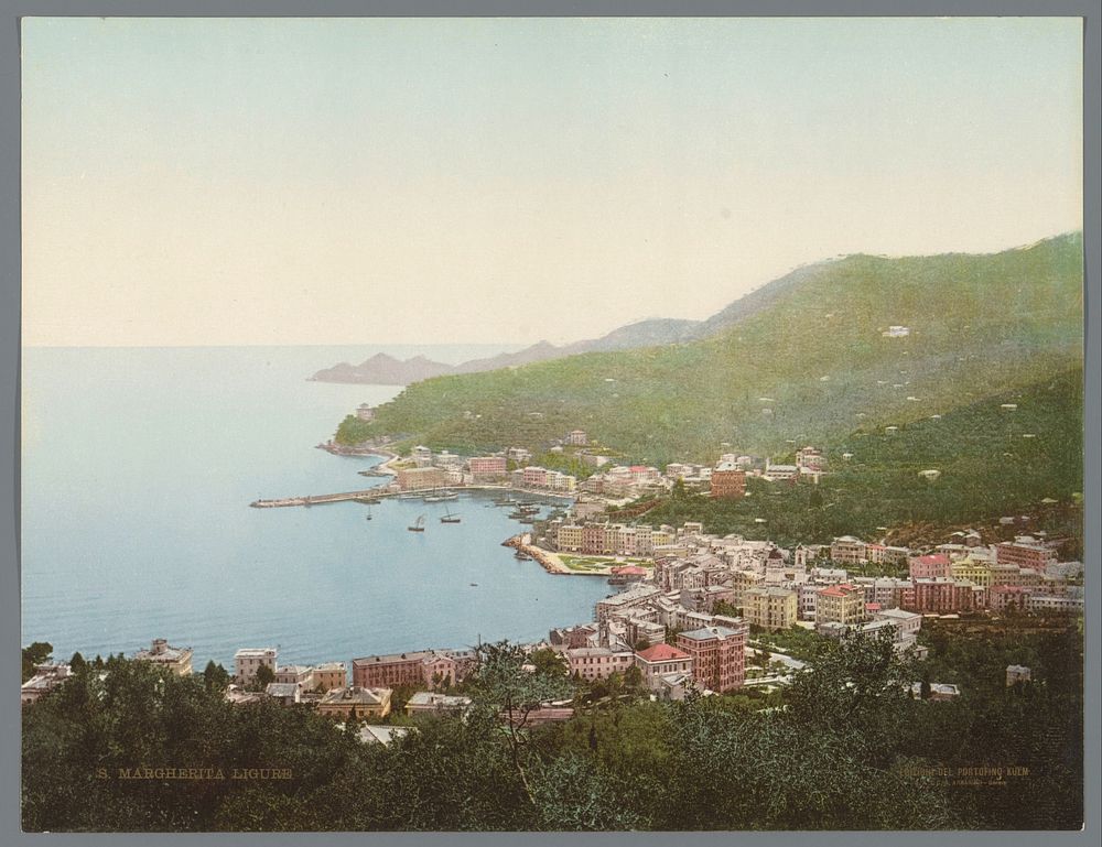 Gezicht op Santa Margherita Ligure (1880 - 1917) by Armanino Genua, anonymous and Armanino Genua