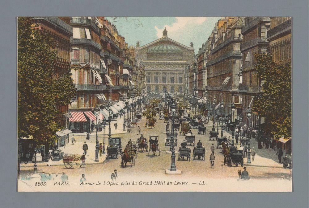Paris. - Avenue de l'Opera prise du Grand Hotel du Louvre (1912) by Léon and Lévy