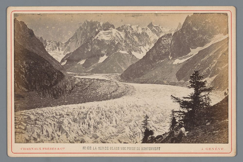 Uitzicht over de gletsjer Mer-de-Glace (1870 - 1900) by Charnaux frères and Co