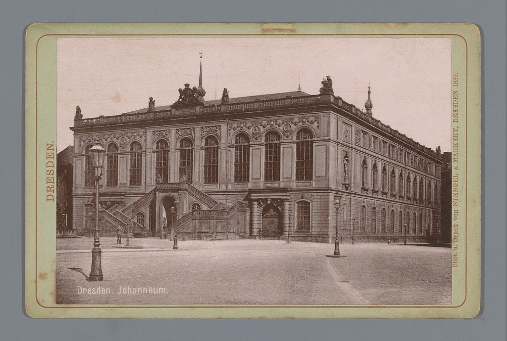 Gezicht op het Johanneum in Dresden (1889) by Stengel and Markert, Stengel and Markert and Stengel and Markert