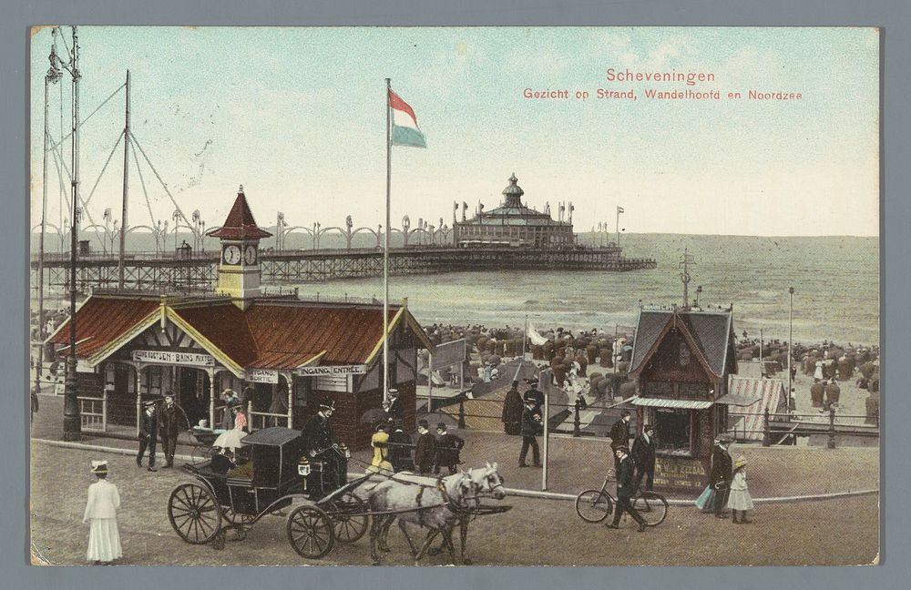 Scheveningen, Gezicht op Strand, Wandelhoofd en Noordzee (1911) by Weenenk and Snel and anonymous