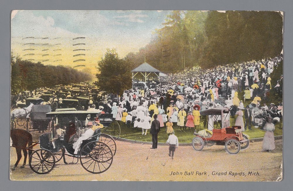 Gezicht op John Ball Park in Grand Rapids (c. 1890 - c. 1900) by anonymous and Will P Canaan and Co