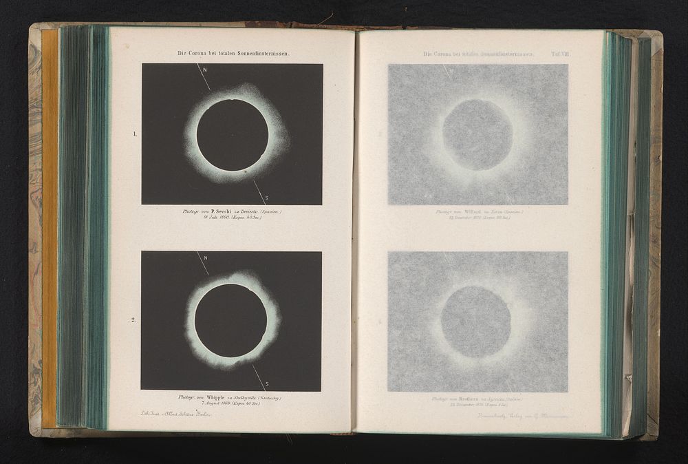 Corona bij volledige zonsverduistering (1860) by Albert Schutze, P Angelo Secchi and Georg Westermann