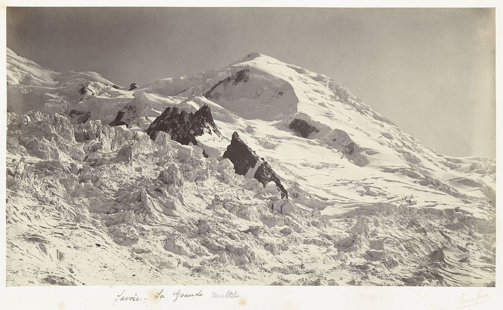 Gezicht op de Dôme du Goûter vanaf de Grande Muette in het Mont Blanc Massief (1861 - 1862) by Bisson Frères