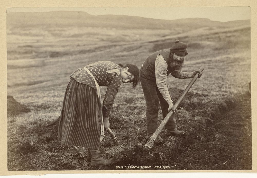 Werkers op een land op Skye (c. 1860 - c. 1880) by George Washington Wilson