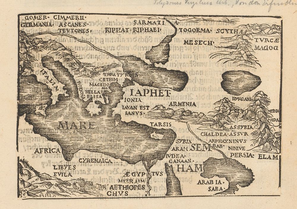 Kaart van een deel van het mediterrane kustgebied en het Perzische Rijk (1514 - 1537) by anonymous and Hans Weiditz II