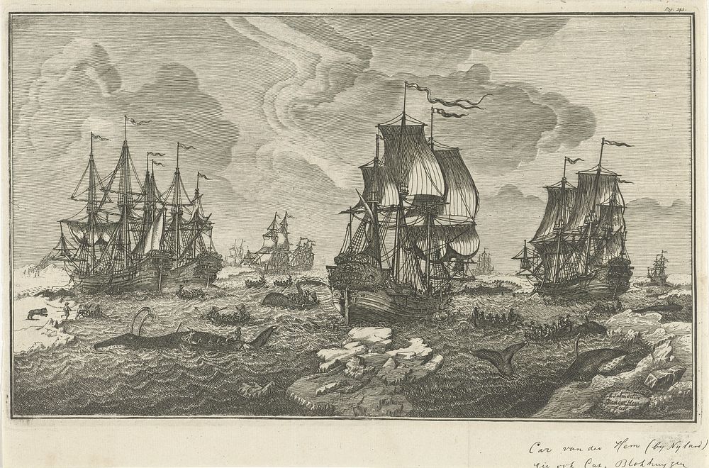 Walvisjagers (1720 - 1728) by Carel van der Hem and Adriaen van Salm
