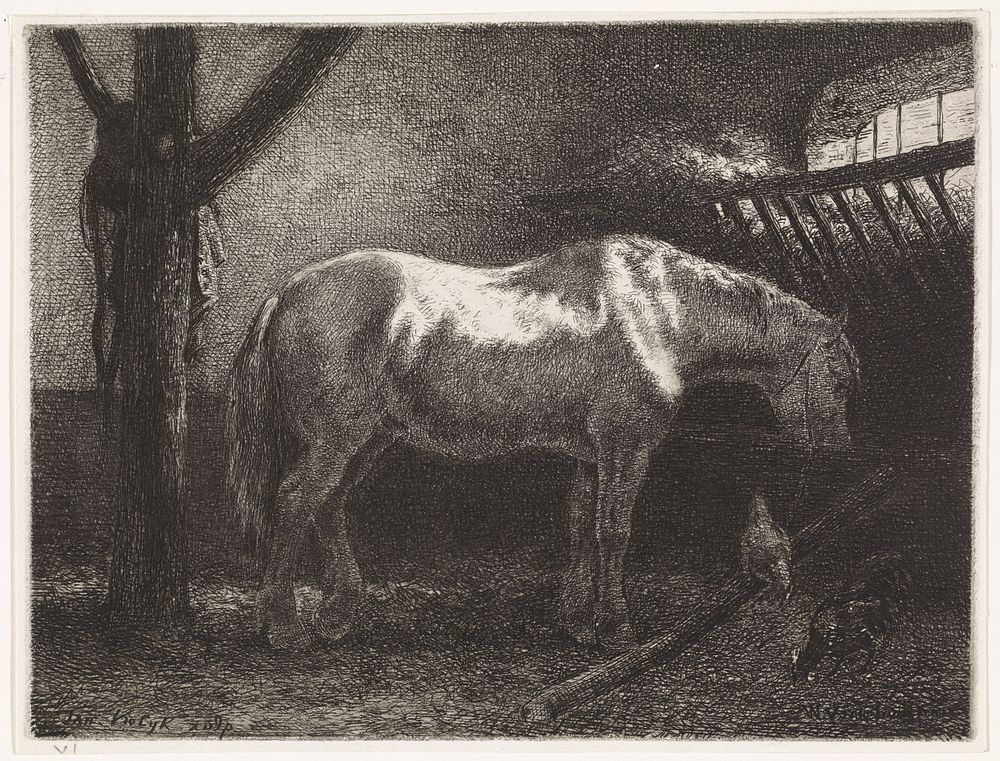 Paard in stal (1860 - 1885) by Jan Vrolijk and Wouter Verschuur 1812 1874