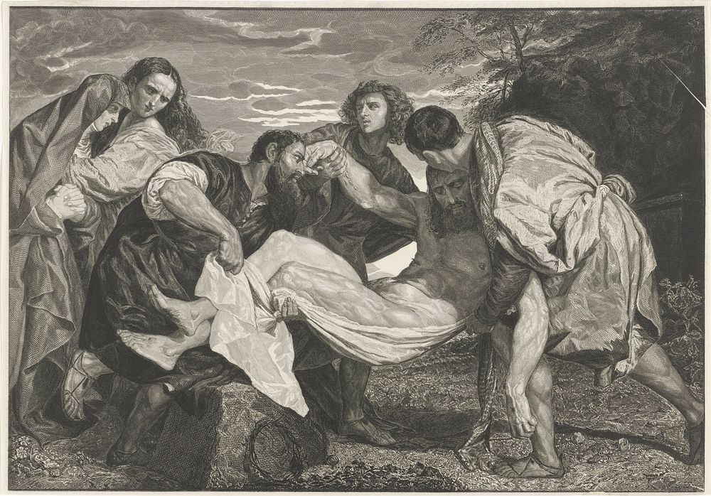 Graflegging van Christus (1847 - 1849) by Johannes de Mare and Titiaan