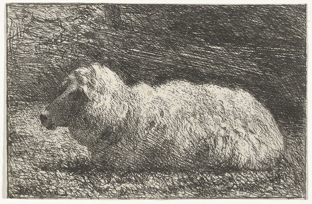 Liggend schaap (1770 - 1825) by Simon Andreas Krausz