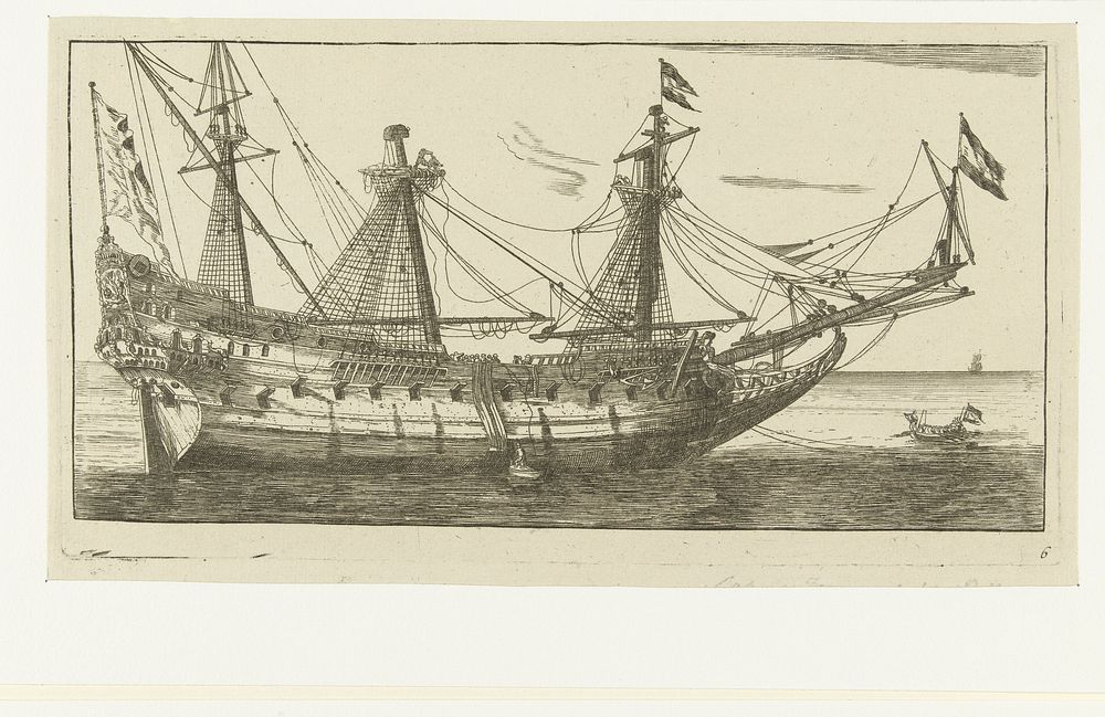 Het schip De Salamander (c. 1730 - 1760) by anonymous, Reinier Nooms and Bernardus Kleynhens