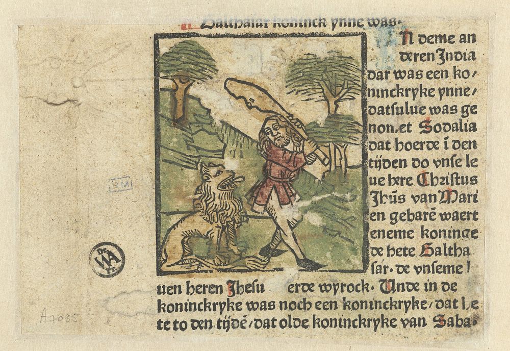 Hercules en de Nemeïsche leeuw (c. 1470 - c. 1490) by anonymous