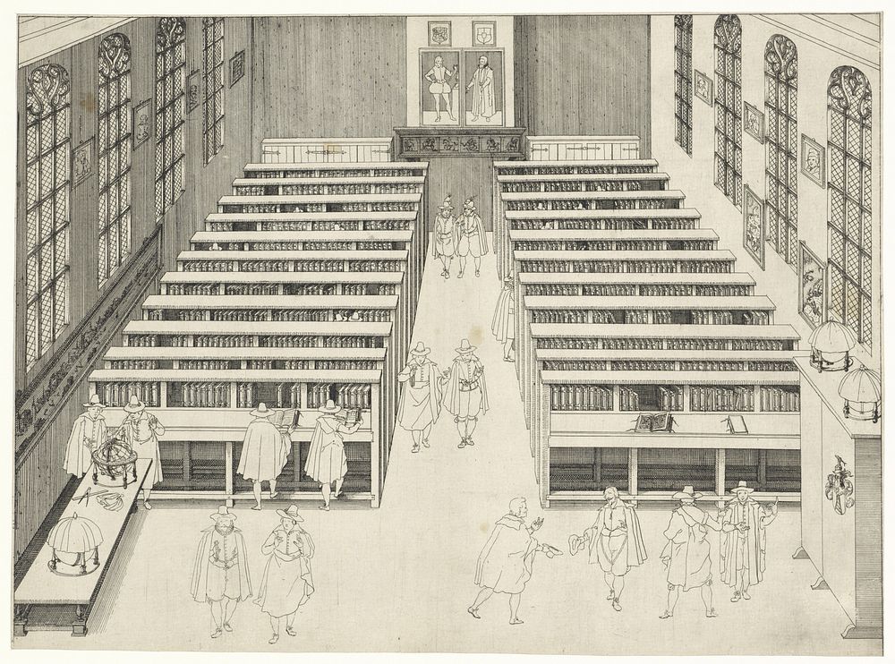 Bibliotheek van de Universiteit van Leiden (1610) by Willem Isaacsz van Swanenburg and Jan Cornelisz van t Woudt