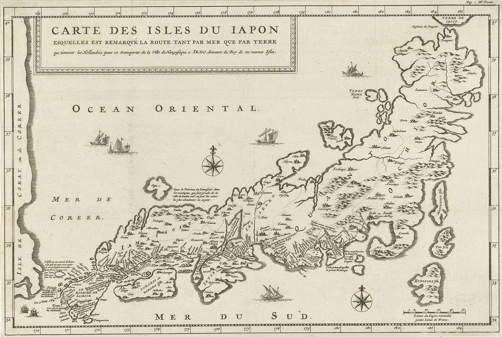 Landkaart van Japan (1681) by Jan Luyken