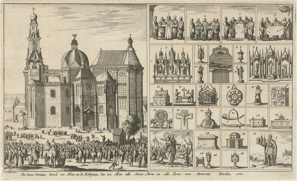 Dom van Aken en dertig afbeeldingen van de voornaamste relikwieën (1682) by Jan Luyken and Jan Claesz ten Hoorn