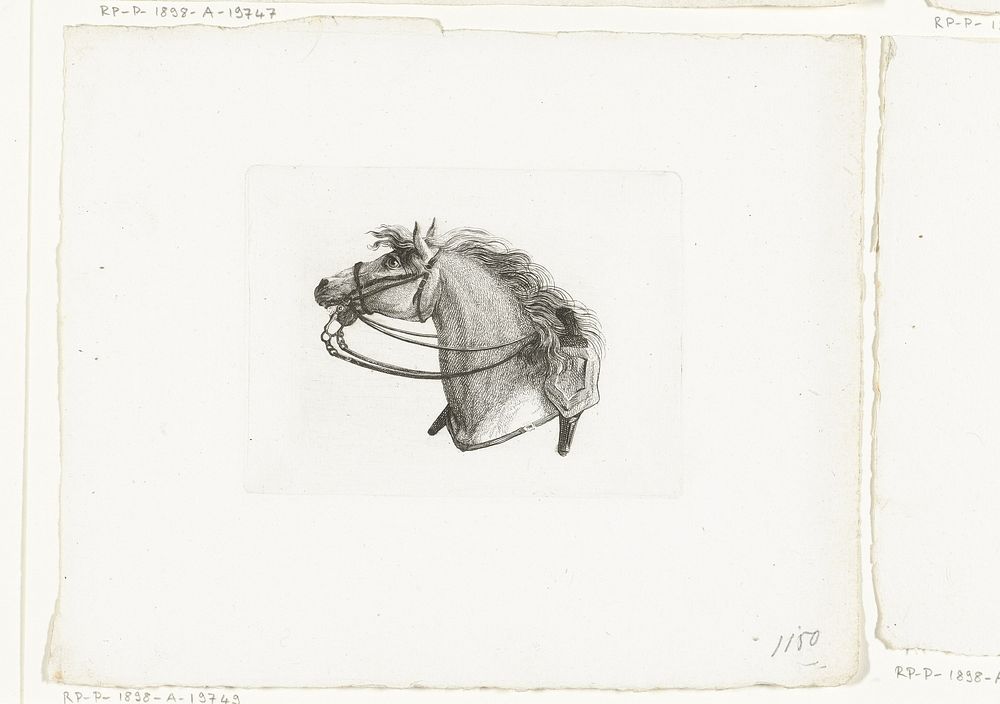 Opgeheven paardenhoofd naar links (c. 1800 - in or before 1841) by Joannes Bemme and Dirk Langendijk