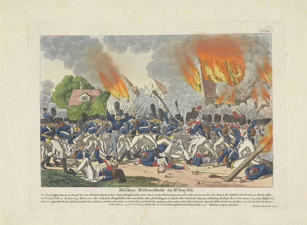 Slag bij Ligny, 1815 (1815) by anonymous and Friedrich Campe