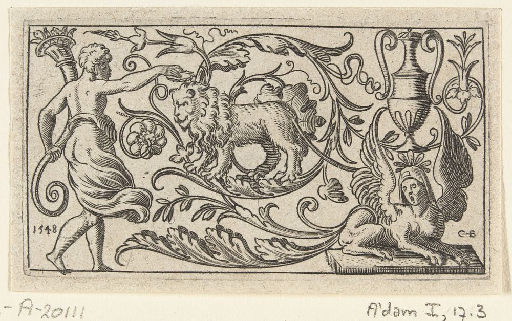 Fries met leeuw (1548) by anonymous and Cornelis Bos