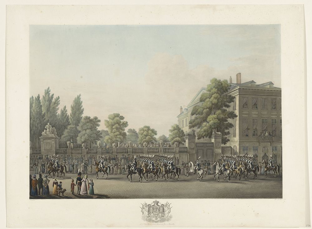 Einde van de stoet met koning Willem I voor de inhuldiging te Brussel op 21 september 1815 (1825 - 1826) by Paul graveur…