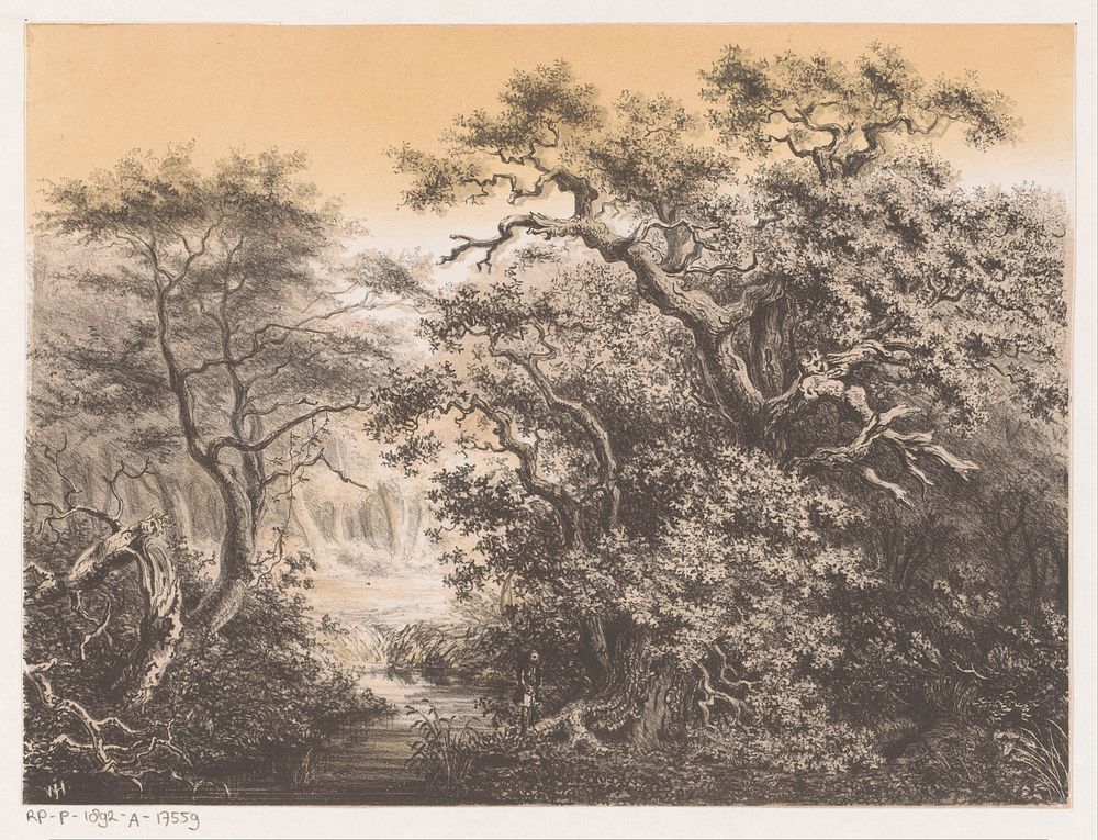 Landschap met balling (1849 - 1859) by Willem Jacob Hofdijk