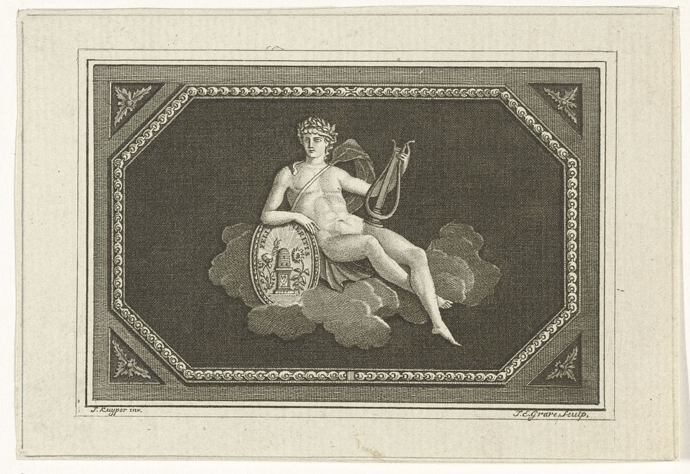 Apollo op een wolk (c. 1769 - c. 1805) by Jan Evert Grave and Jacques Kuyper
