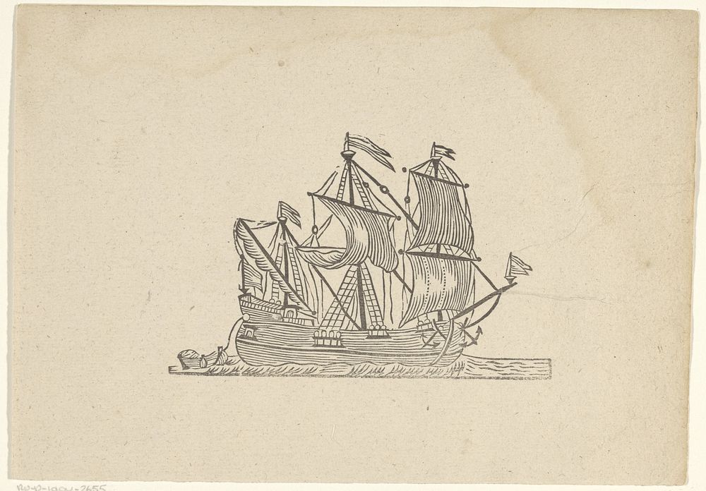Schip op het water (1700 - 1799) by anonymous