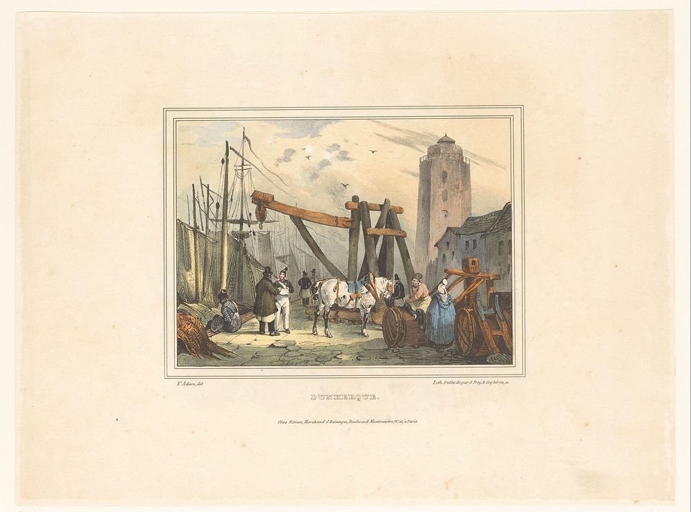 Haven van Duinkerken (1827) by Victor Adam, Pierre Jacques Feillet, Henri Rittner and Georges Jean Frey