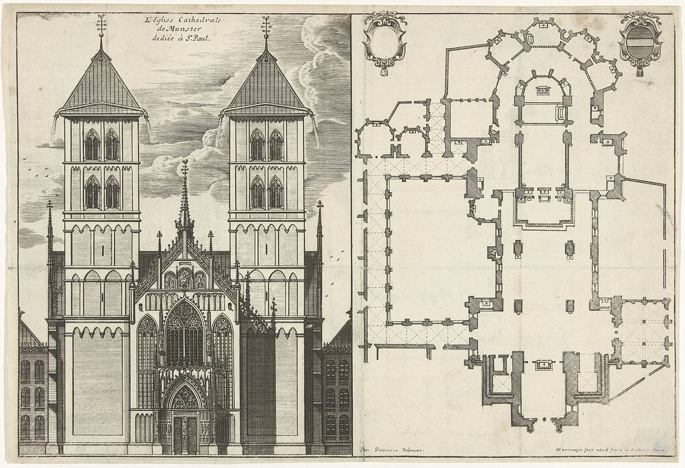 Sint Paulus Dom te Munster (1682 - 1730) by Jacobus Harrewijn and Pet