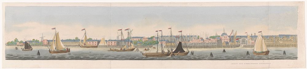 Panorama van Amsterdam (blad A) (1792 - 1847) by Pieter van der Meulen and Hendrik Moolenyzer