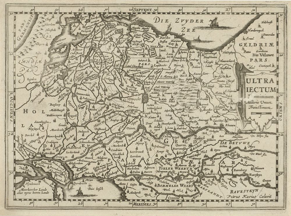 Kaart van de provincie Utrecht (1580 - 1630) by Pieter van der Keere