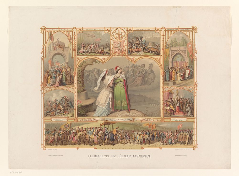 Taferelen uit de geschiedenis van Bohemen (1820 - 1880) by Josef Vojtech Hellich, C Horegschj and Eduard Hölzel