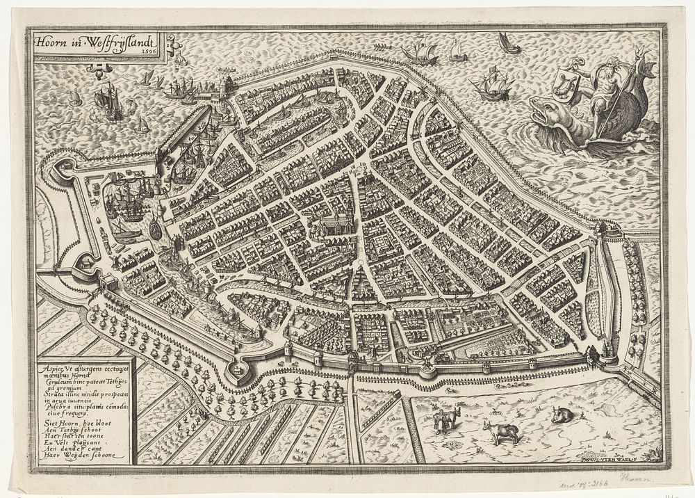 Plattegrond van Hoorn (1596) by Paulus van Wtewael