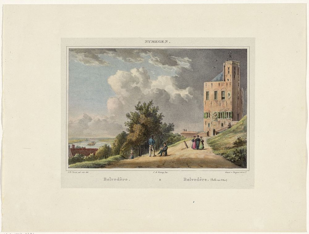 Gezicht op het Belvédère in Nijmegen (1809 - 1845) by Johannes Franciscus Christ, Johannes Franciscus Christ, Desguerrois…