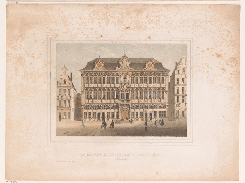 Gezicht op Maison Grand Place te Brussel (1834 - 1862) by Henri Borremans and Henri Borremans