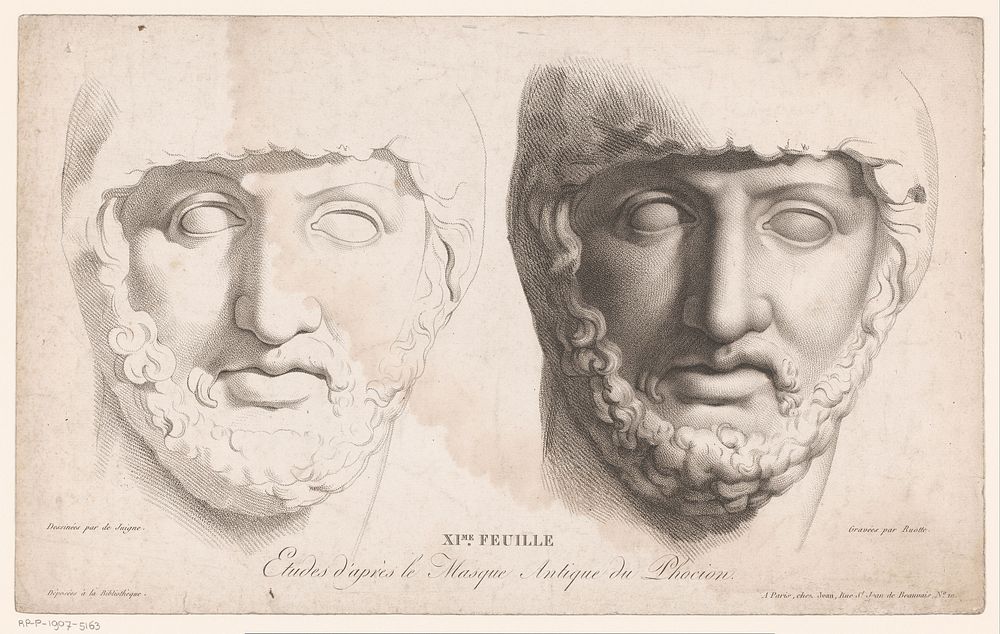 Twee studies naar een standbeeld van Phokion (1764 - 1806) by Louis Charles Ruotte, Juine and Jean