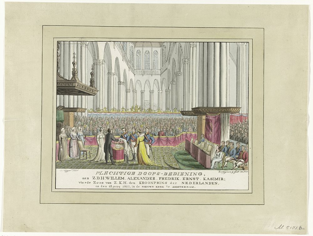 Doop van Ernst Casimir van Oranje-Nassau, 1822 (1822) by Jacob Plügger and Gebroeders van Arum